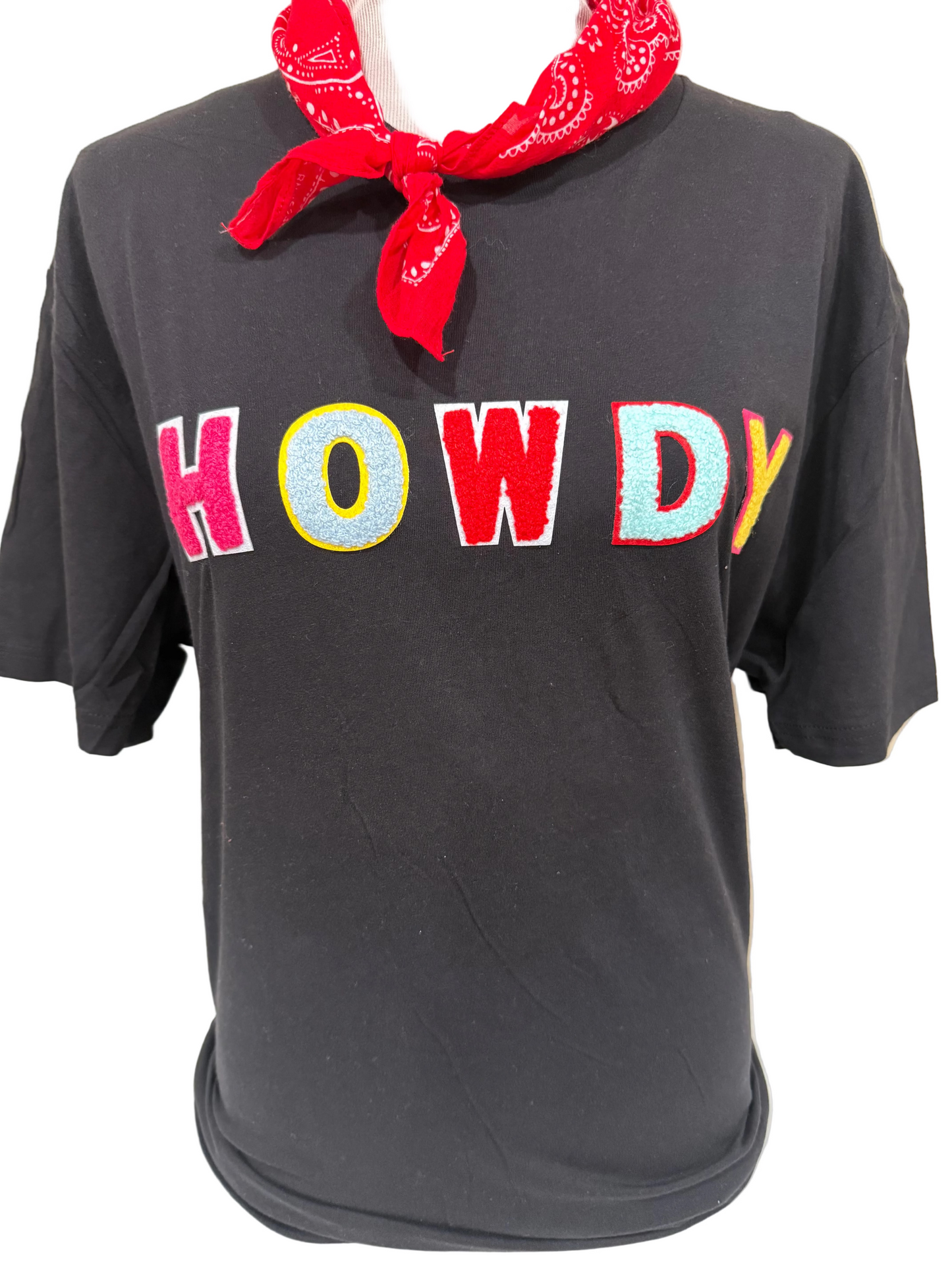 Chenille Howdy on Black Crew