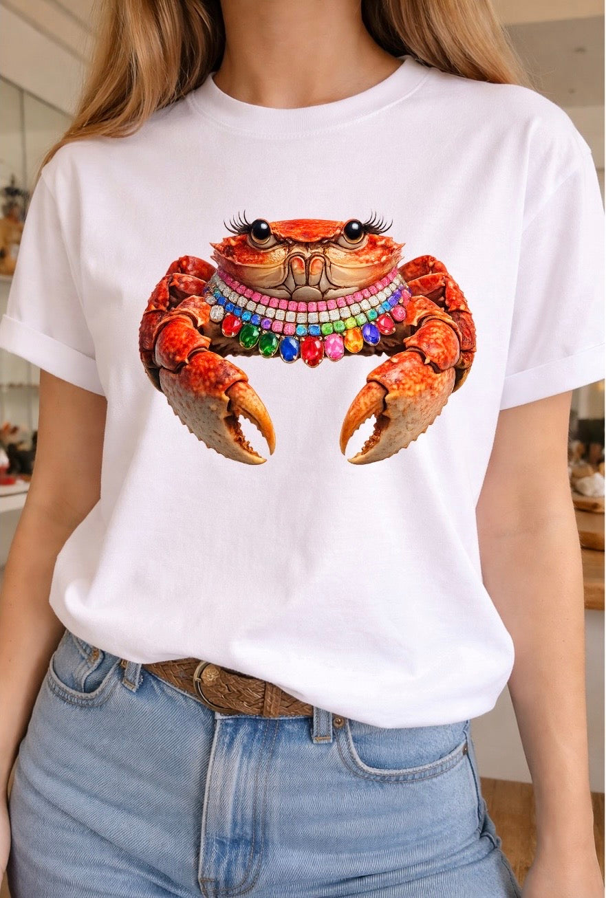 Jeweled Collar Crab on White Crew