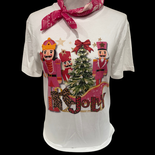 Jolly Nutcracker on White Crew