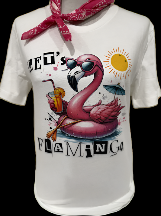Let's Flamingo on White Crew