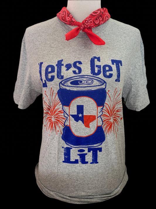 Let's Get Lit on Heather Grey Crew