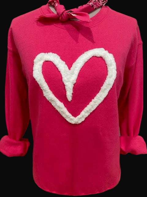 Lexie Heart(White) on Sweatshirt