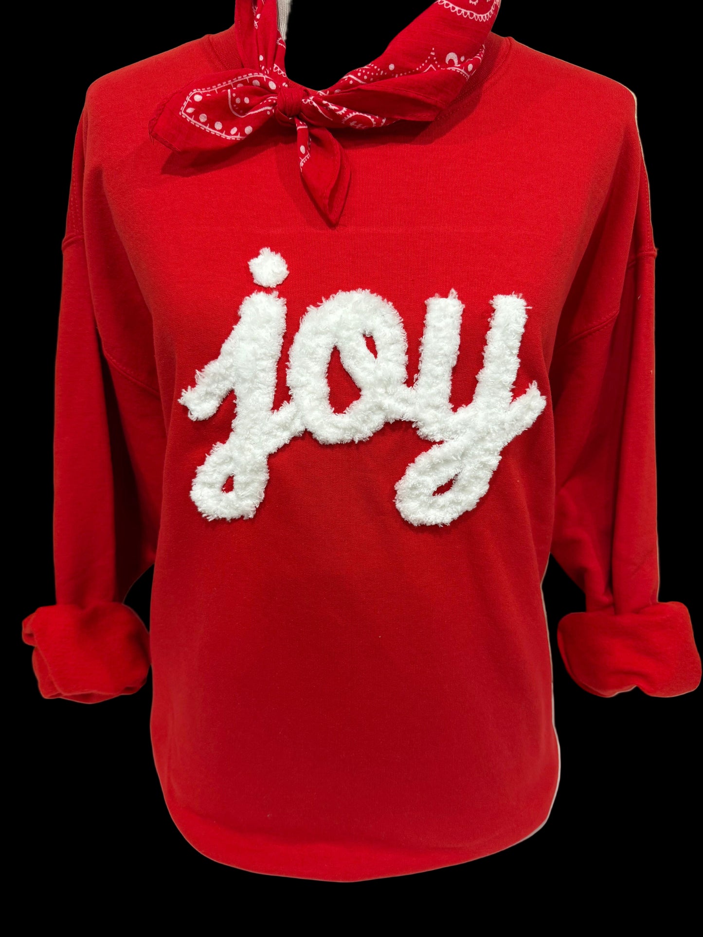 Lexie Joy on Red Sweatshirt