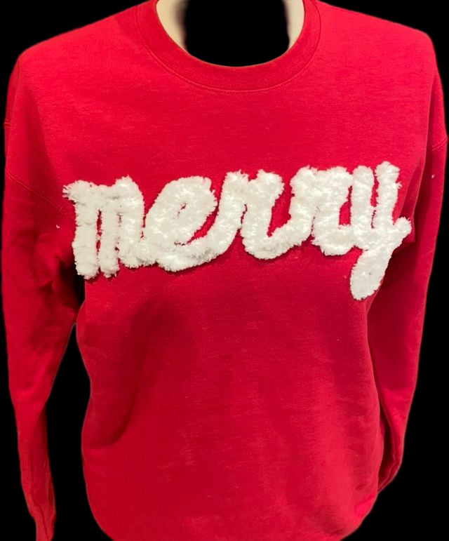 Lexie Merry on Red Sweatshirt