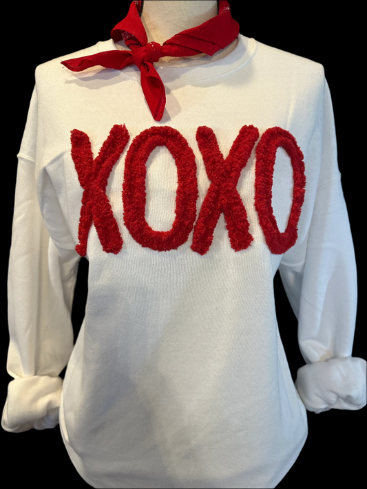 Lexie XOXO on (White or Red) Sweatshirt
