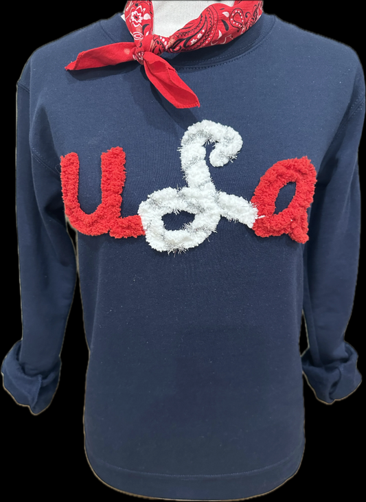 Lexie USA (RWR) on Navy Sweatshirt