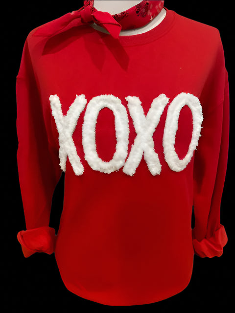 Lexie XOXO on (White or Red) Sweatshirt