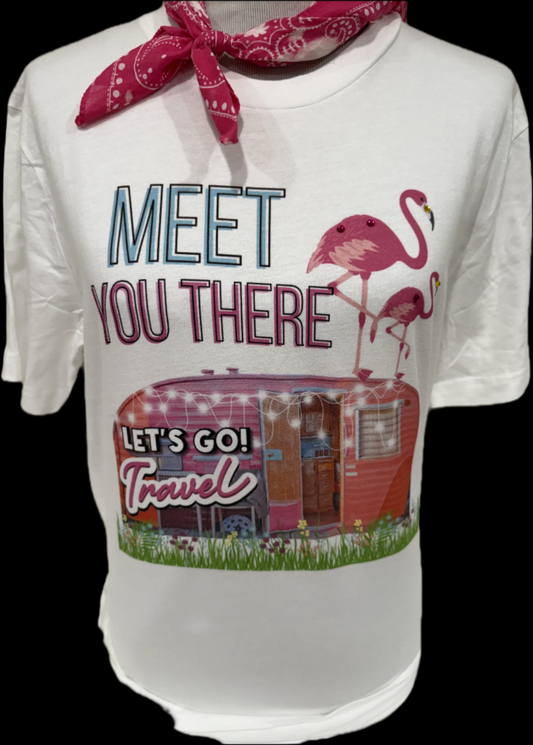 Meet You There on (White Crew or Lime Green Sweatshirt)