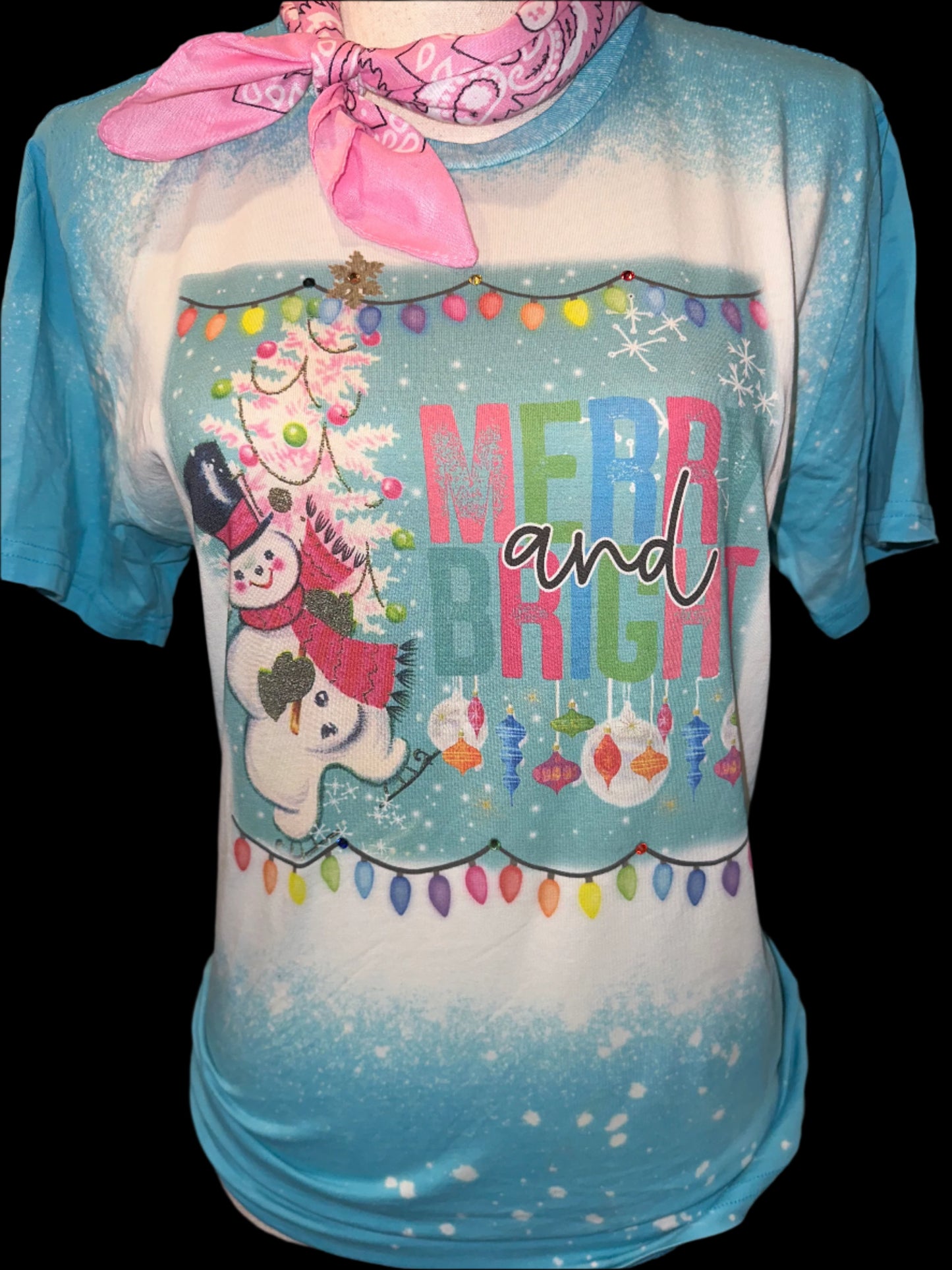 Merry and Bright Snowman on Crew OR Sweatshirt