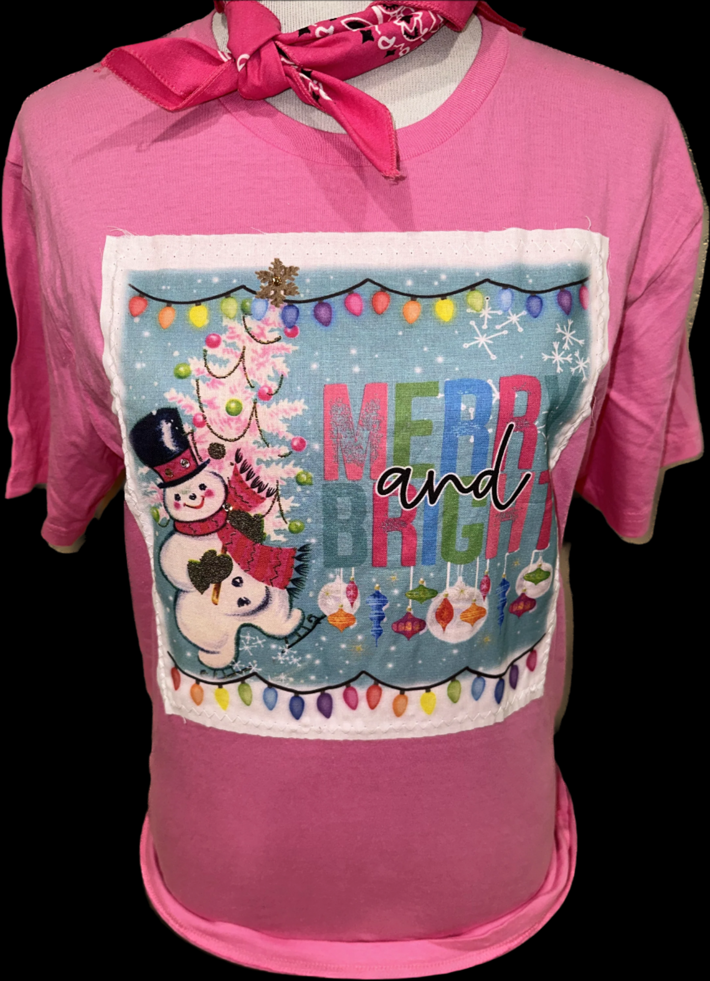 Merry and Bright Snowman on Crew OR Sweatshirt