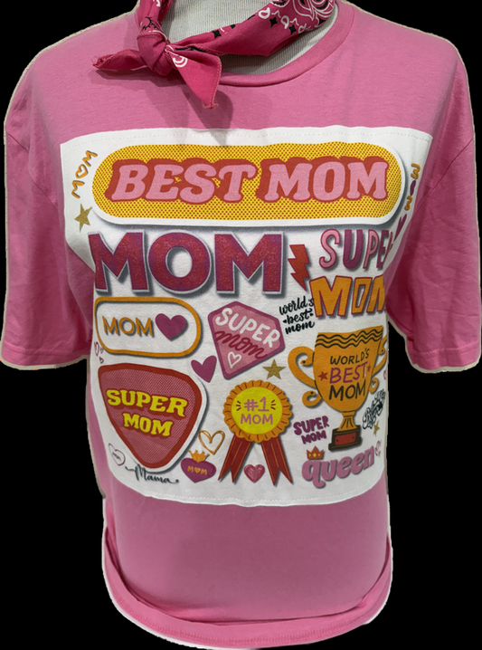 Best Mom Stickers on (White OR Patch Heliconia) Crew