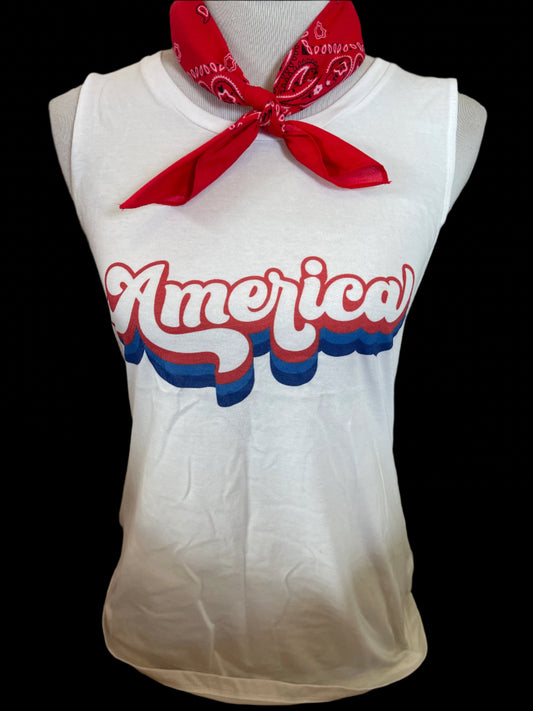 Retro America on White Crew