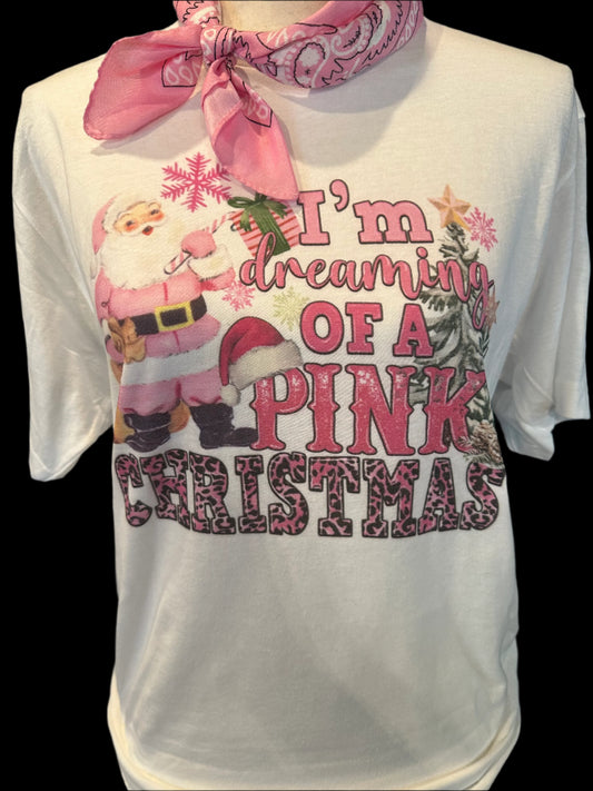 I'm Dreaming of a Pink Christmas on White (Crew OR Sweatshirt)