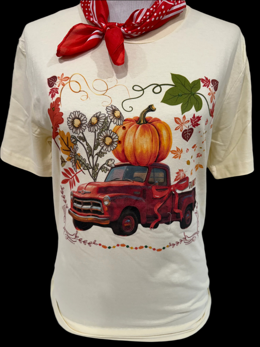 Pumpkin Truck on (Natural or White) Crew