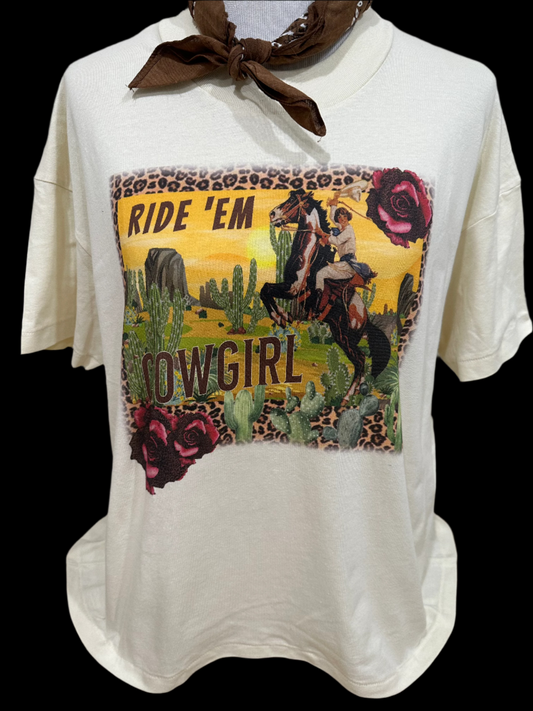 Ride 'Em Cowgirl Leopard Border on (Natural, Silver, Patch Ginger OR SB Black) Crew