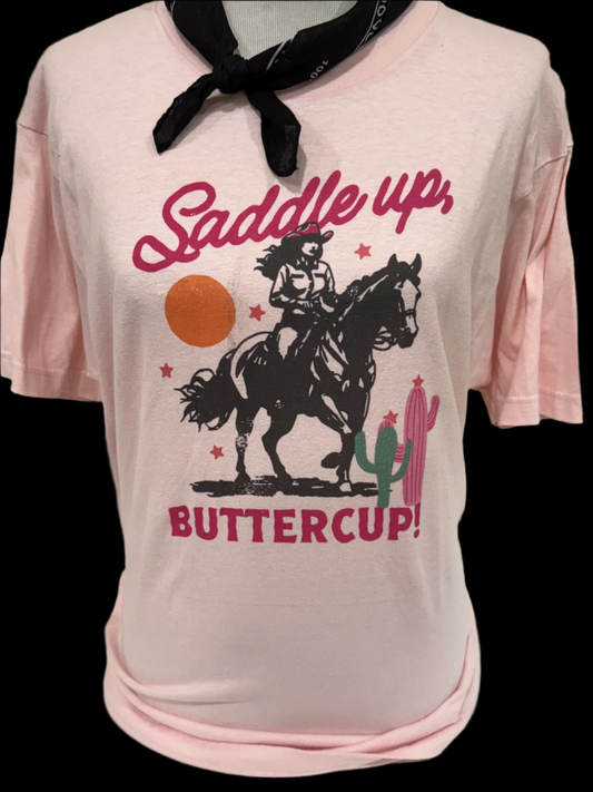 Saddle Up, Buttercup on (Light Pink OR Natural) Crew