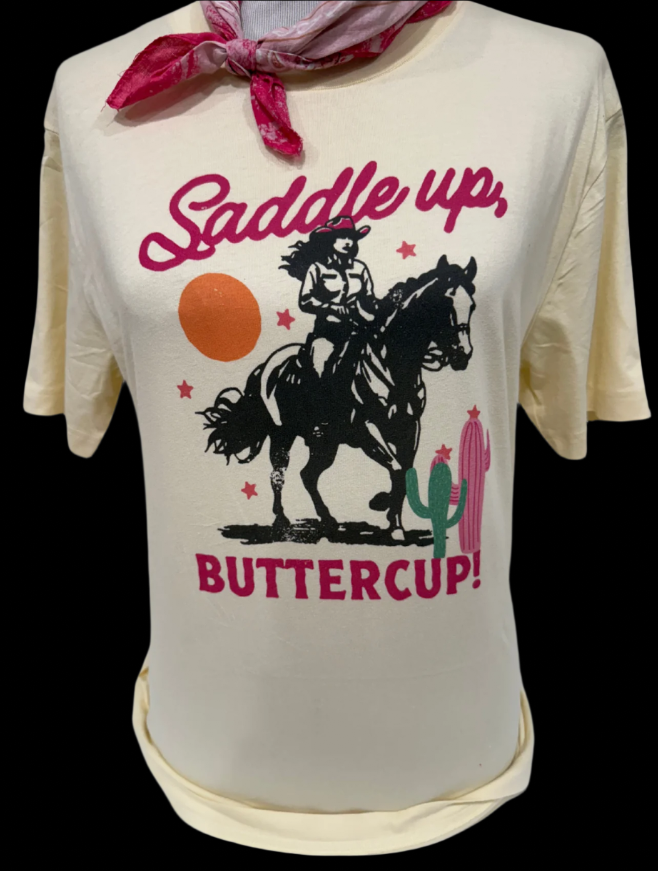 Saddle Up, Buttercup on (Light Pink OR Natural) Crew