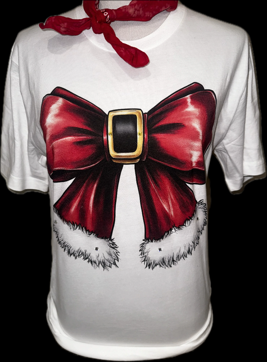 Christmas Bow(DTG) on White Crew OR Sweatshirt