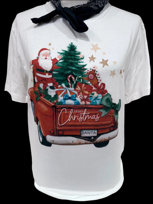 Santa Truck on White Crew