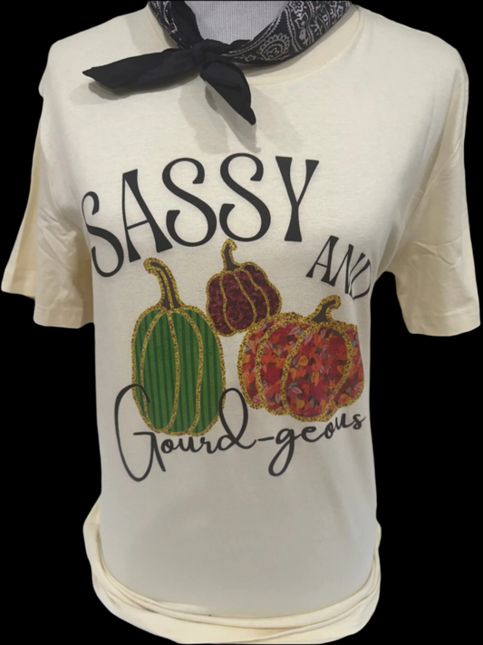 Sassy and Gourd-geous on (Natural Crew OR Sweatshirt)