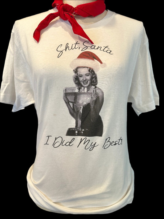 Shit Santa on (White OR Hth Grey)Crew OR (White/Charcoal) Raglan