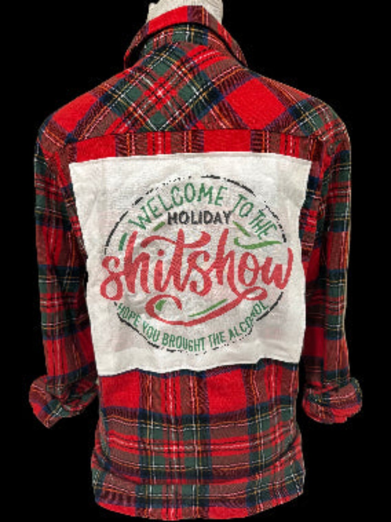 Holiday Shitshow on Flannel, Sweatshirt of Crew