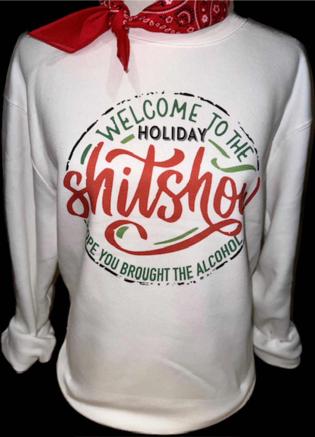 Holiday Shitshow on Flannel, Sweatshirt of Crew