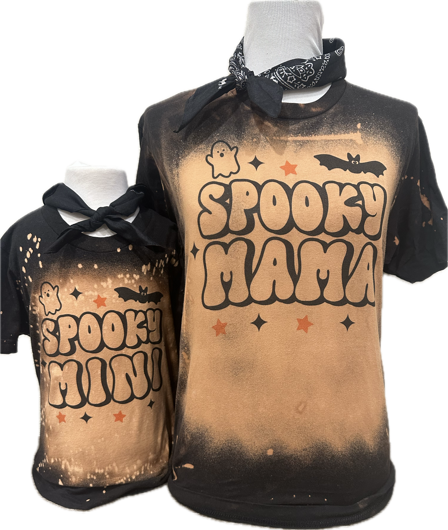 Spooky (Mama or Mini) on Sports Bleached Black (Adult or Youth) Crew