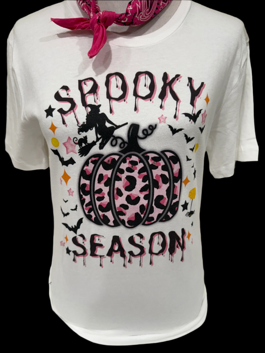 Spooky Season Pumpkin on White Crew