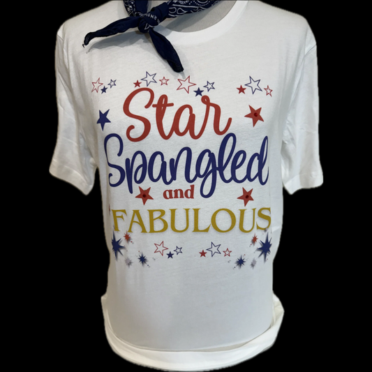 Star Spangled and Fabulous on White Crew