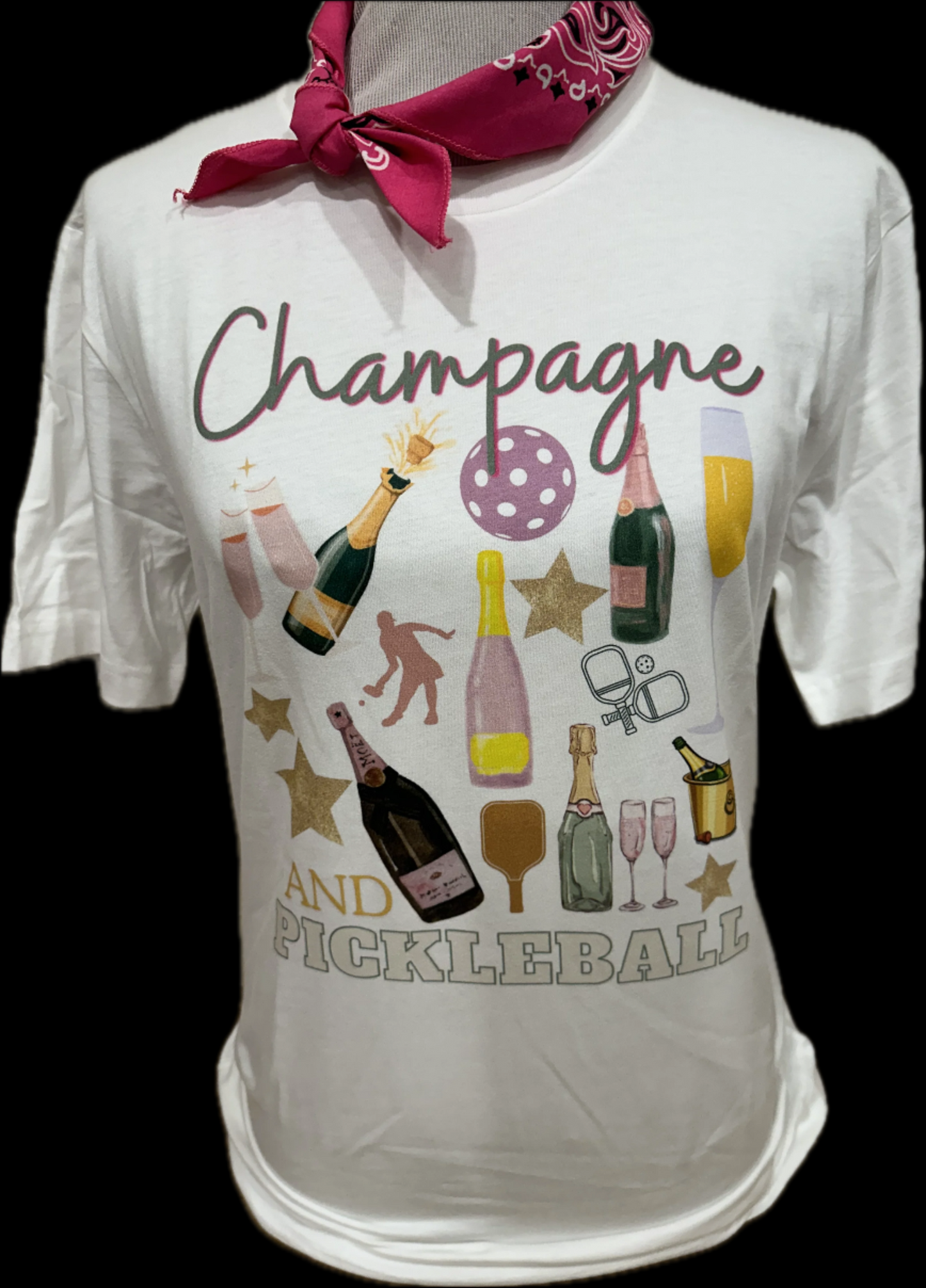 Champagne and Pickleball on White Crew
