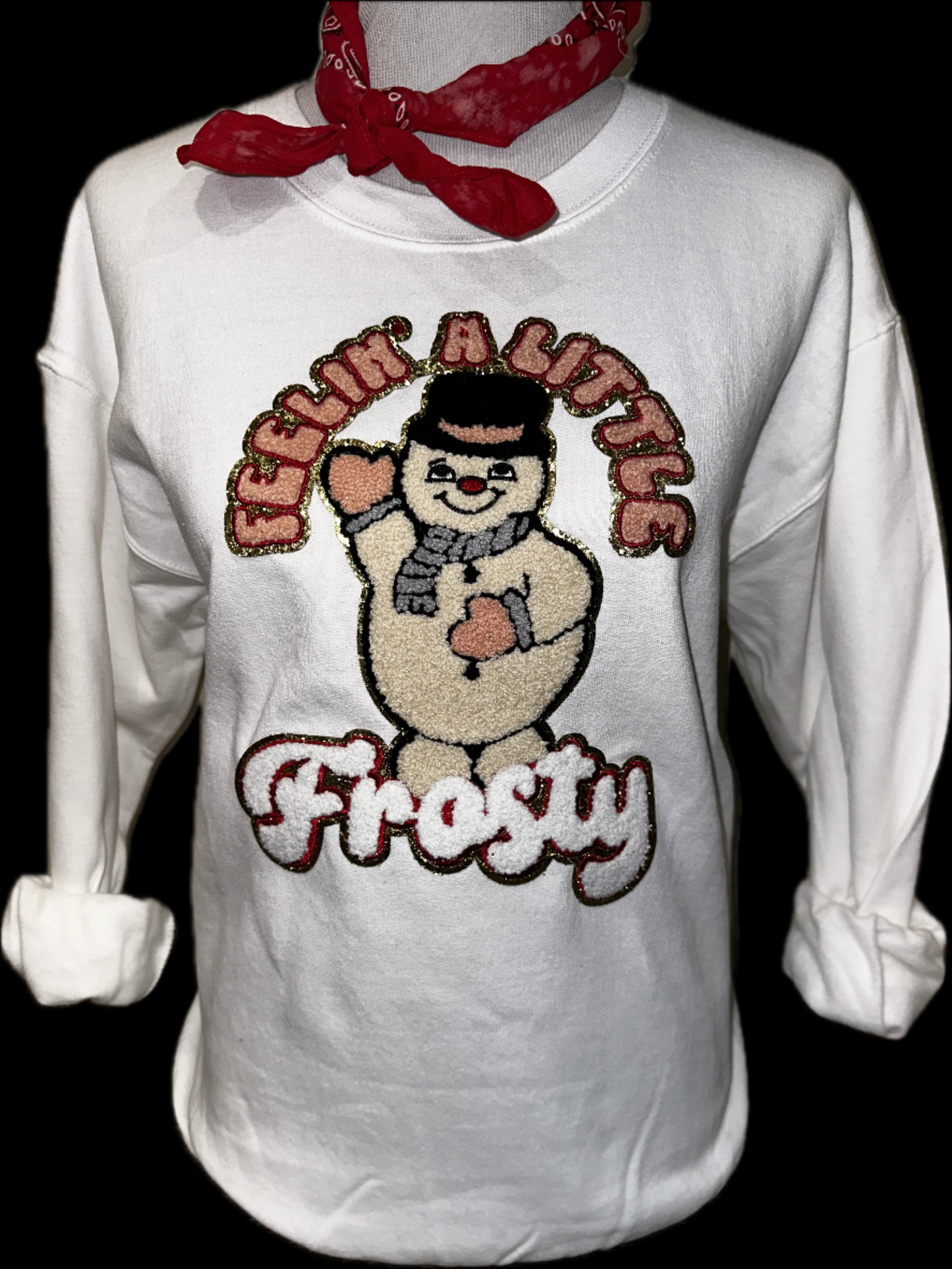 Feelin' a Little Frosty Patch on (White OR Lavender) Sweatshirt