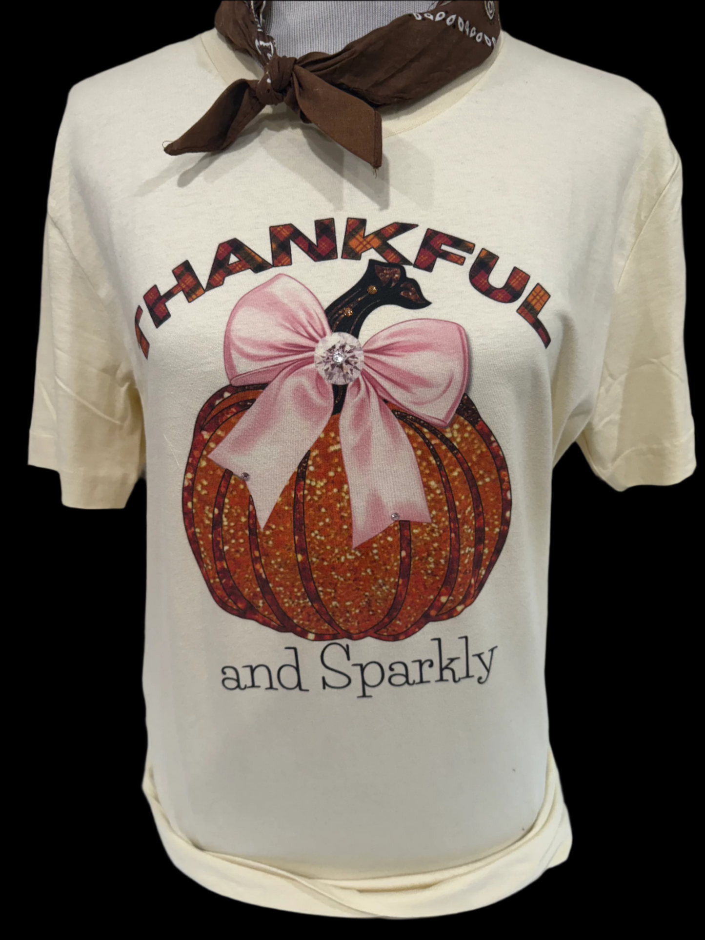 Thankful and Sparkly (Light Pink OR Natural) Crew