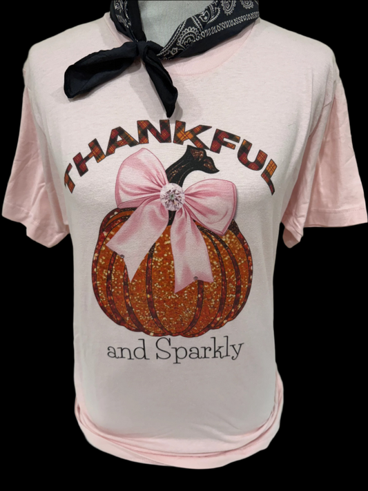 Thankful and Sparkly (Light Pink OR Natural) Crew