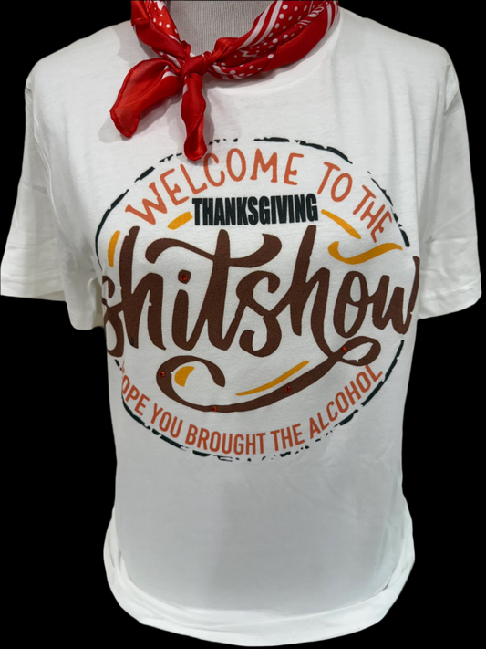 Thanksgiving Shitshow on (White or Natural or Patch Black) Crew