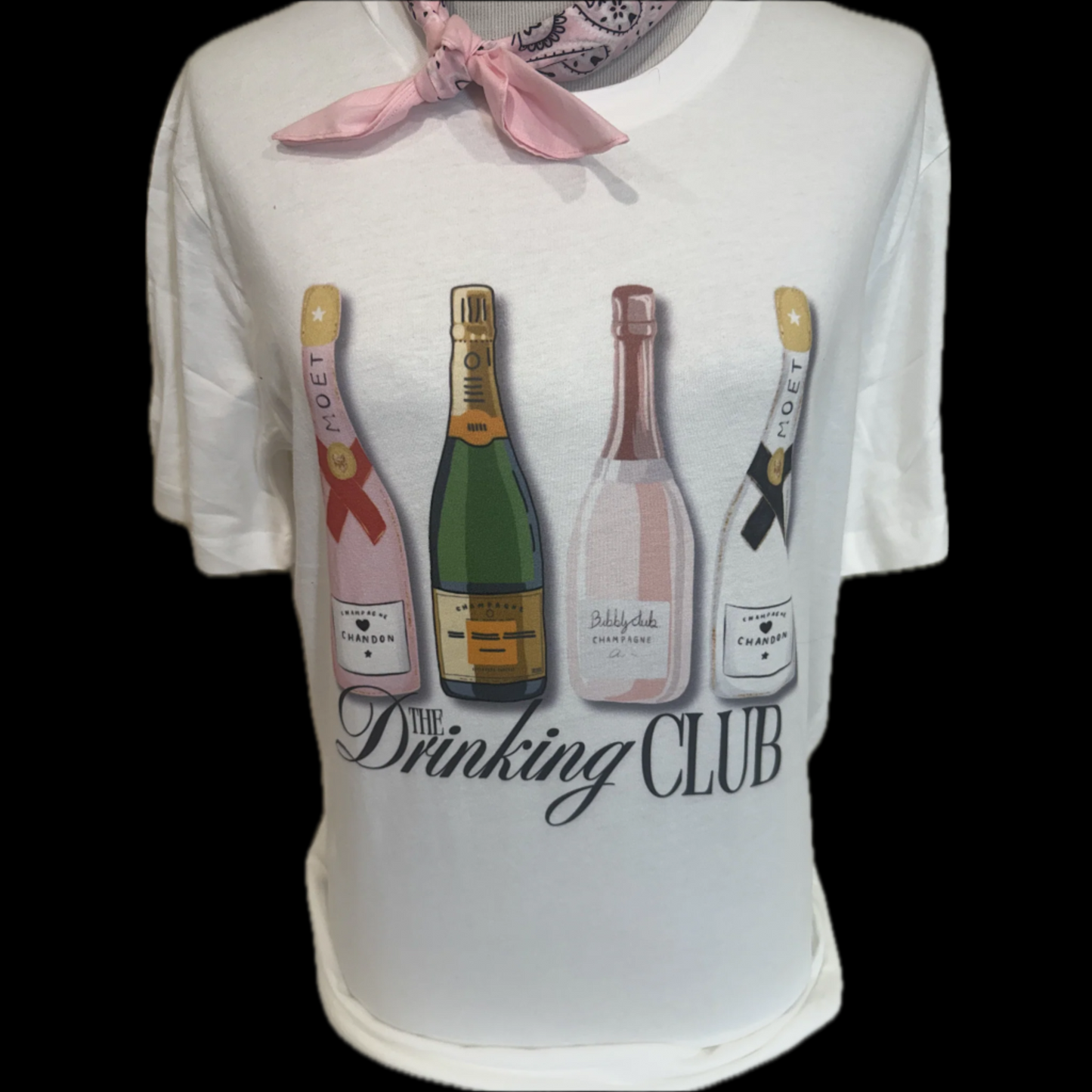 The Drinking Club on (White Crew or White Cropped Crew)