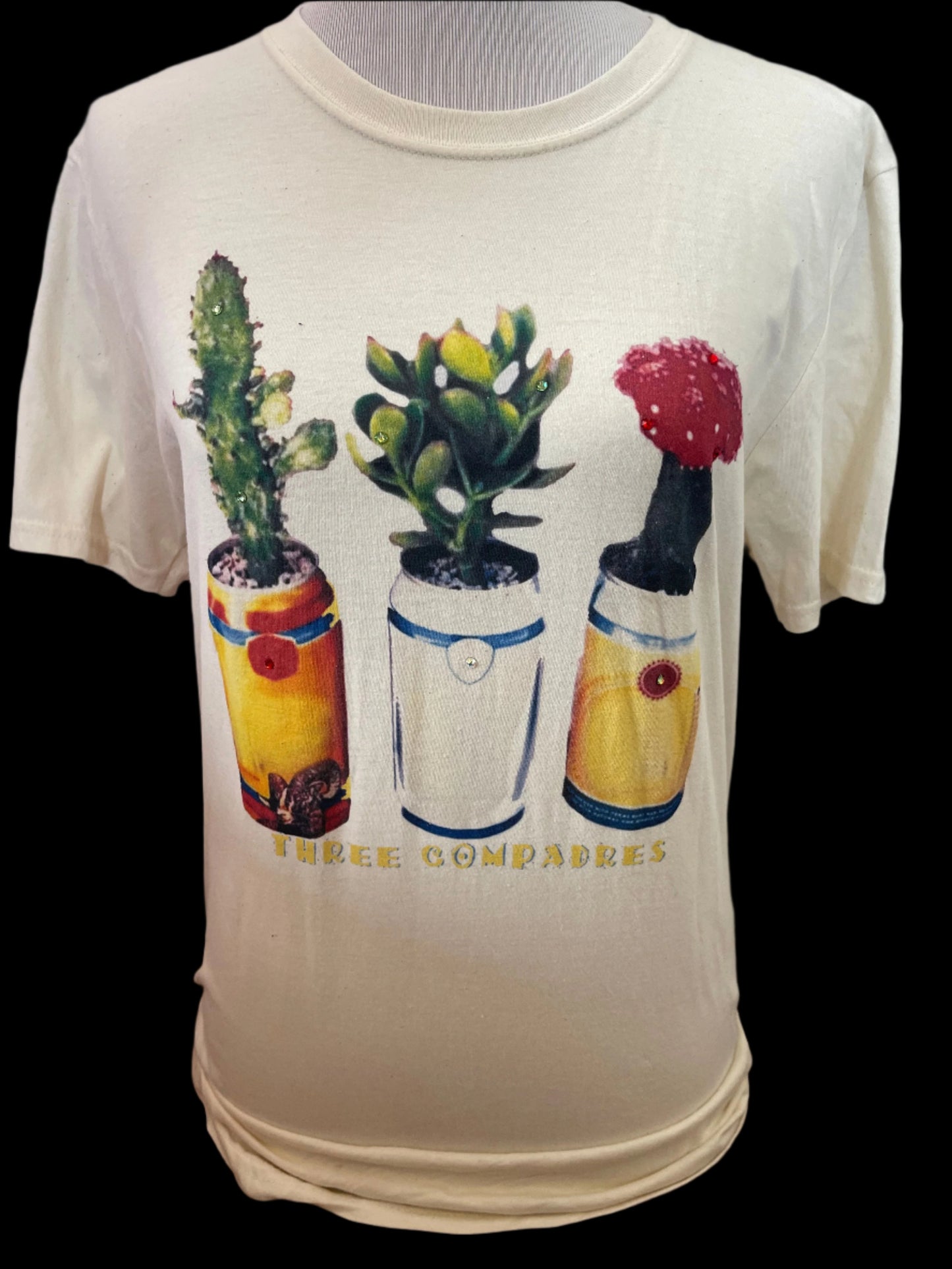 Three Compadres on (Natural Crew OR Sports Bleached Charcoal Sweatshirt)