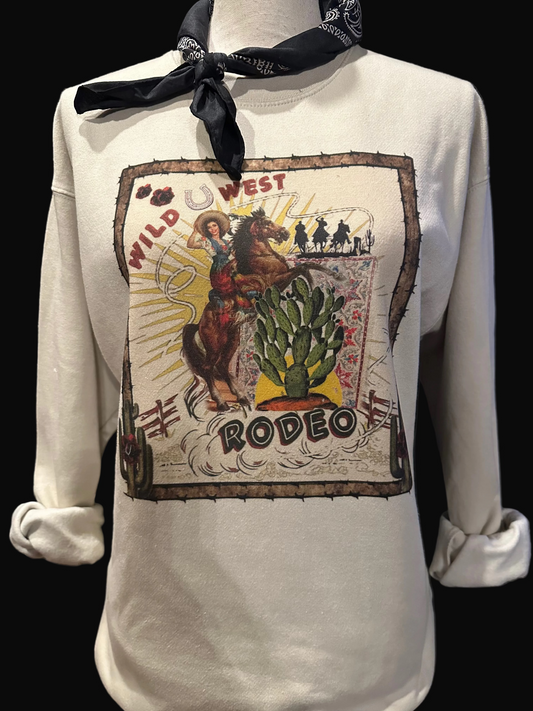 Wild West Rodeo on Tan Sweatshirt