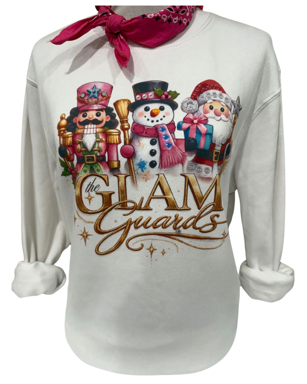 Glam Guards on Pink and Light Pink Crew and White Long Sleeve