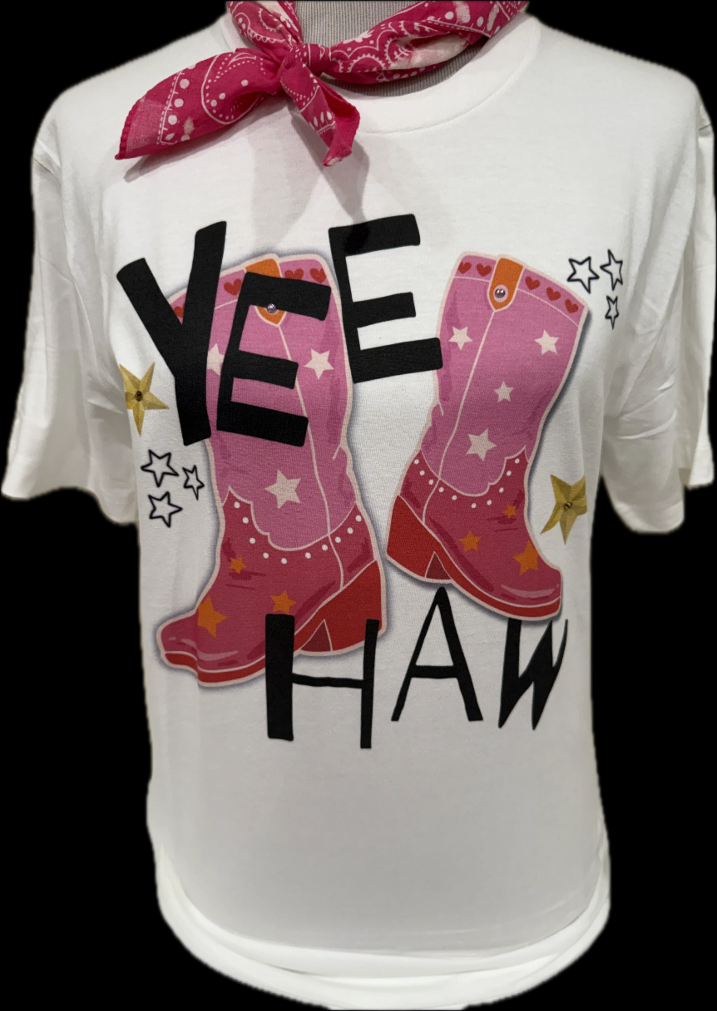 Pink Boot Yee Haw (Patch Heliconia OR White) Crew