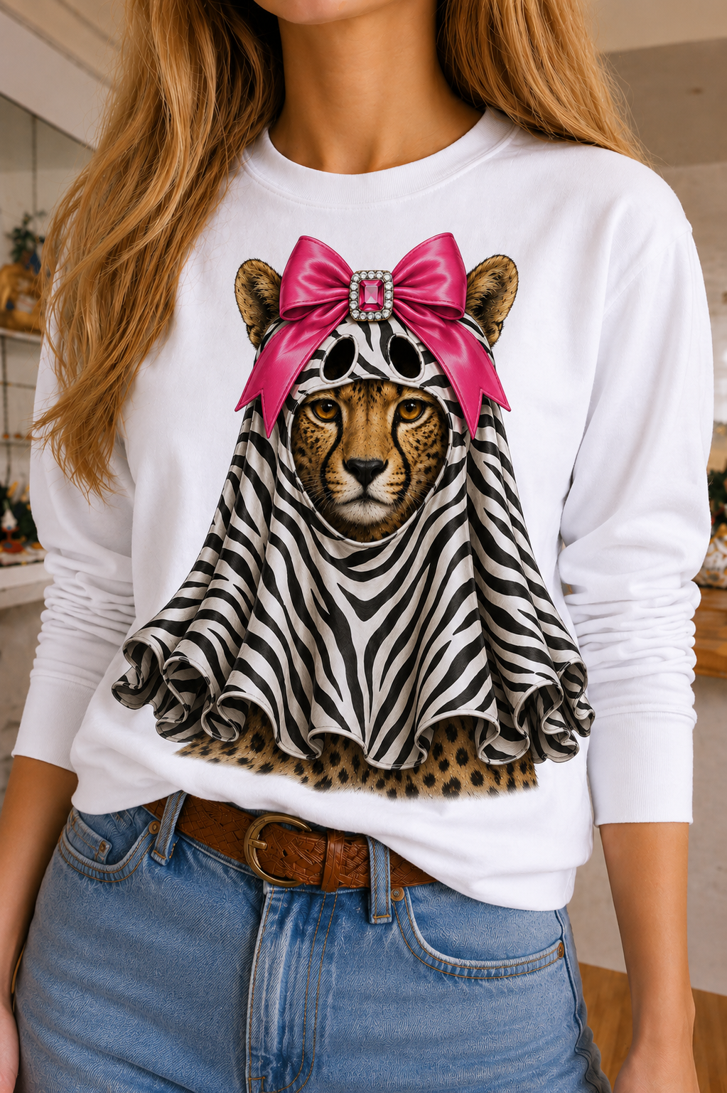 Zebra Leopard Ghost Crew & Long Sleeve