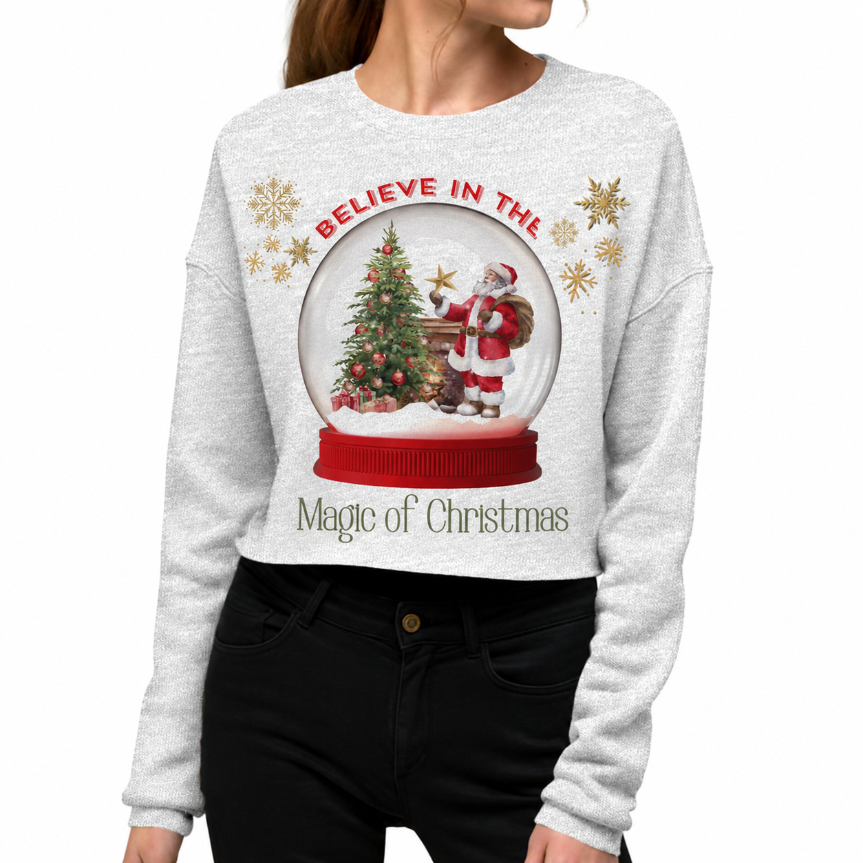 Believe in Magic on Heathered Gray Sweatshirt