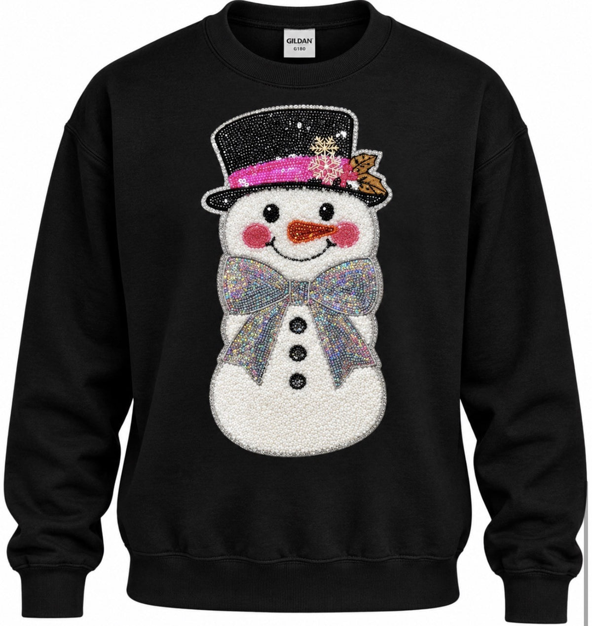Snowman Patch Black, Graphite Heather, & Heliconia Sweatshirts