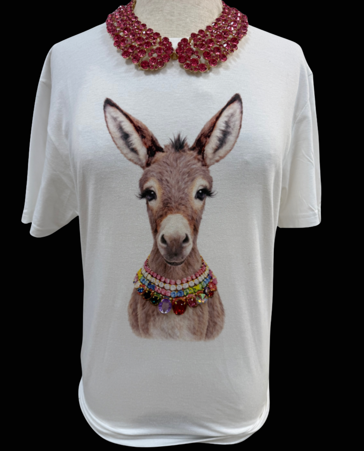 Jeweled Collar Donkey on White Crew