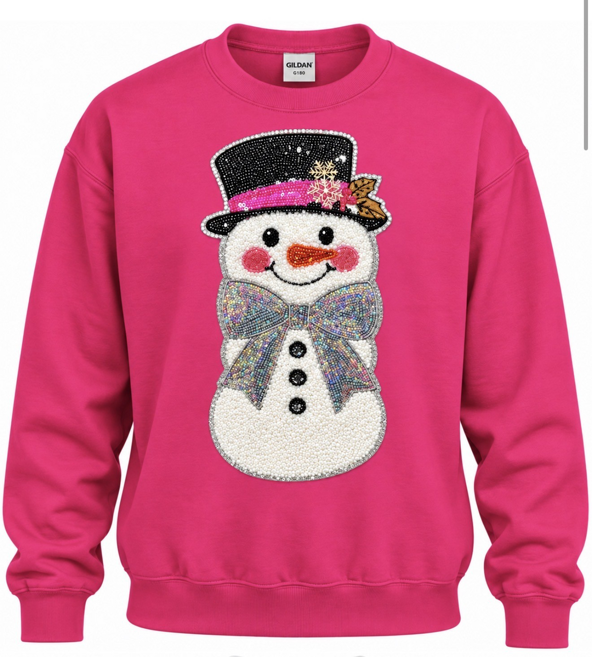 Snowman Patch Black, Graphite Heather, & Heliconia Sweatshirts