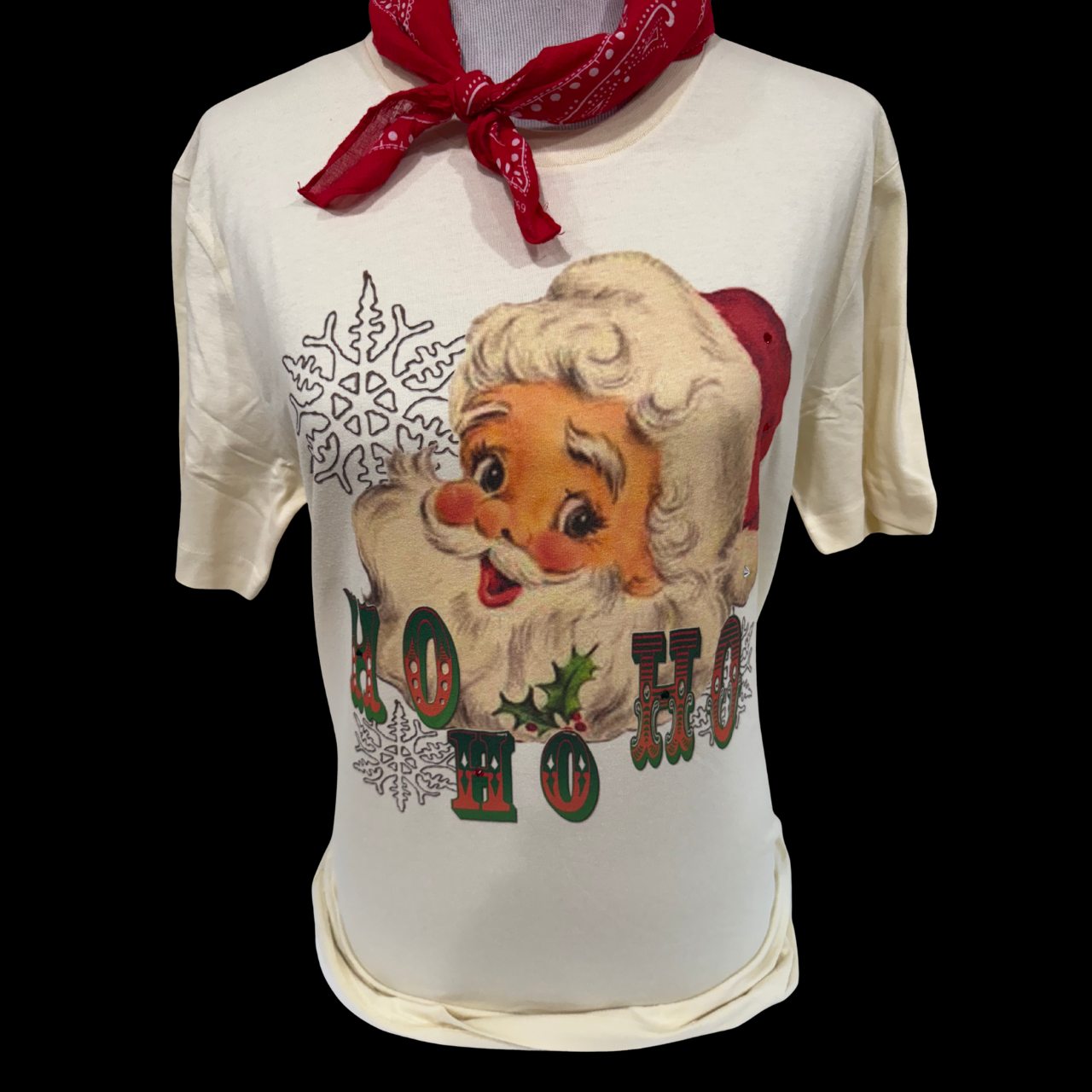 Ho Ho Ho on White Crew OR Red/Black Buffalo Flannel