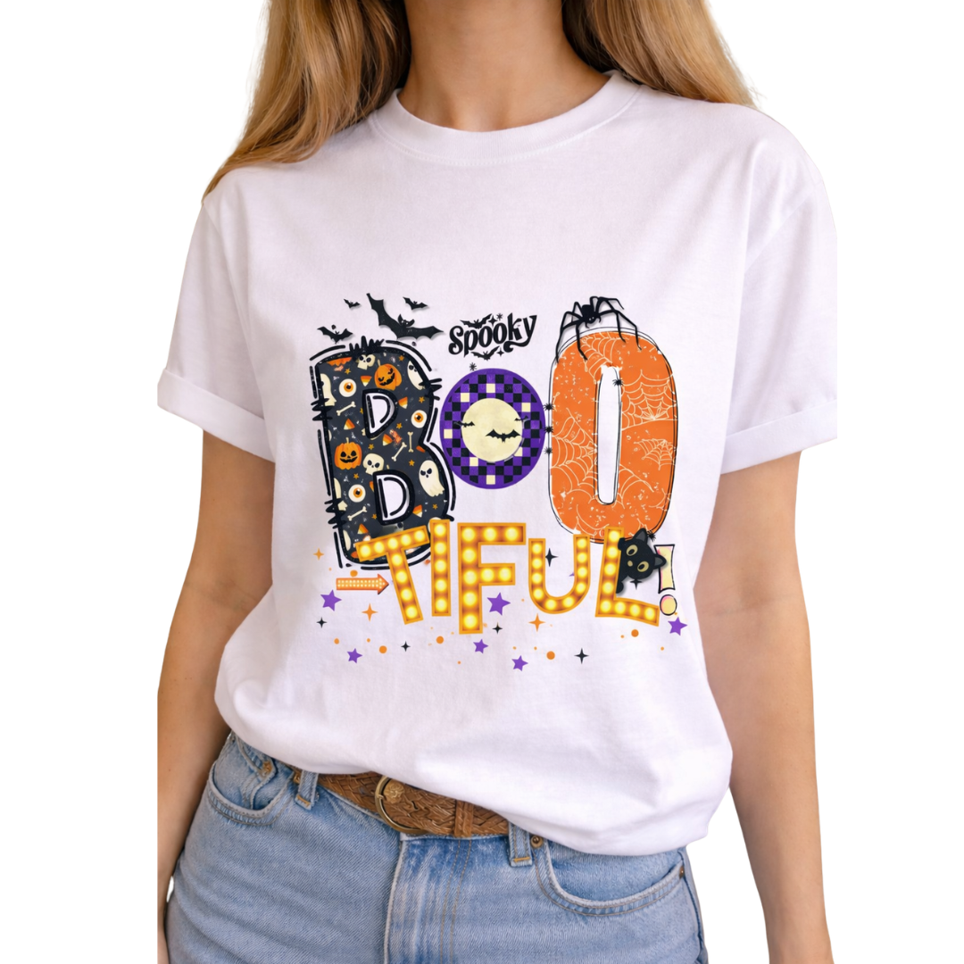 Bootiful on White Crew & Black/White Raglan