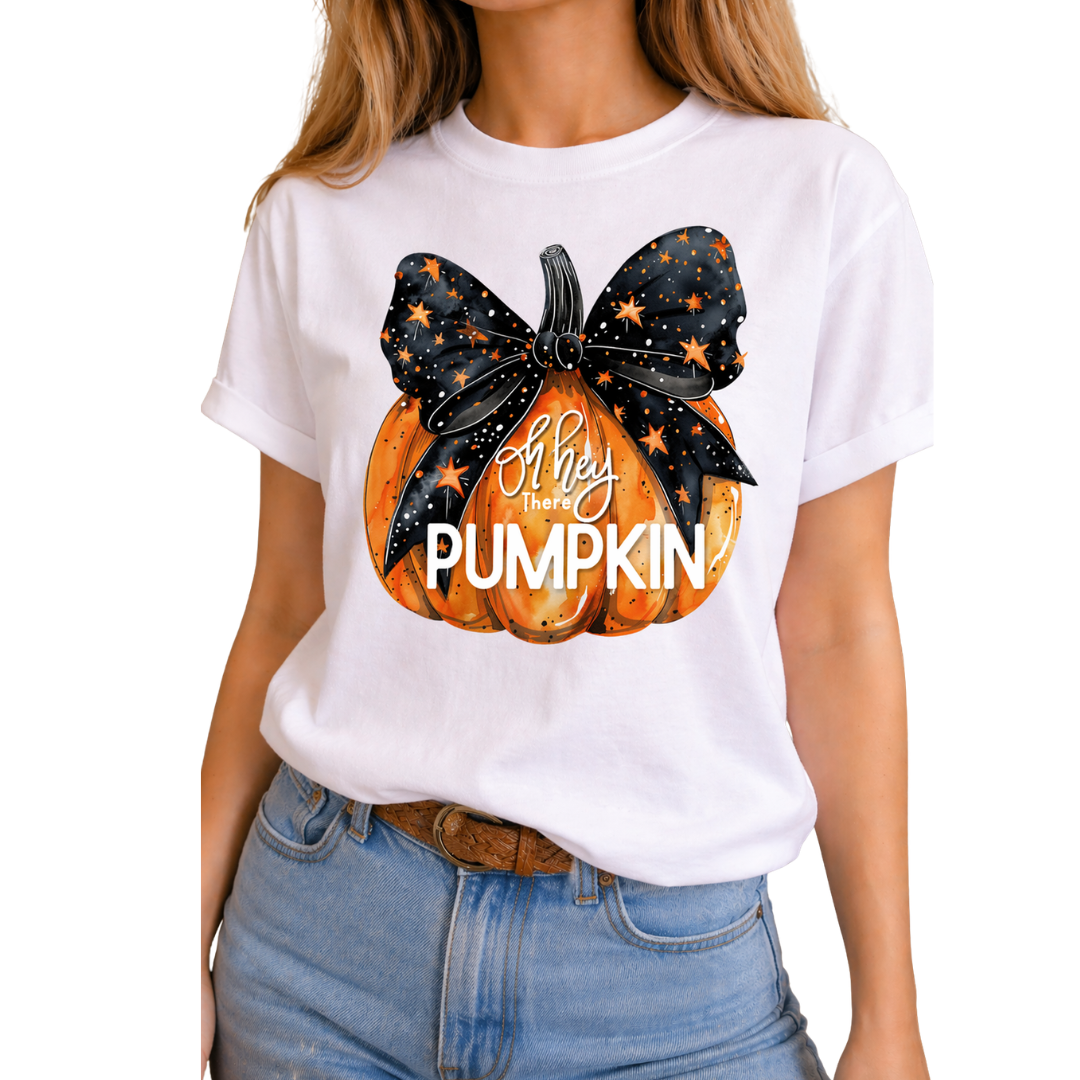 Hey Pumpkin White Crew & Grey Fleece